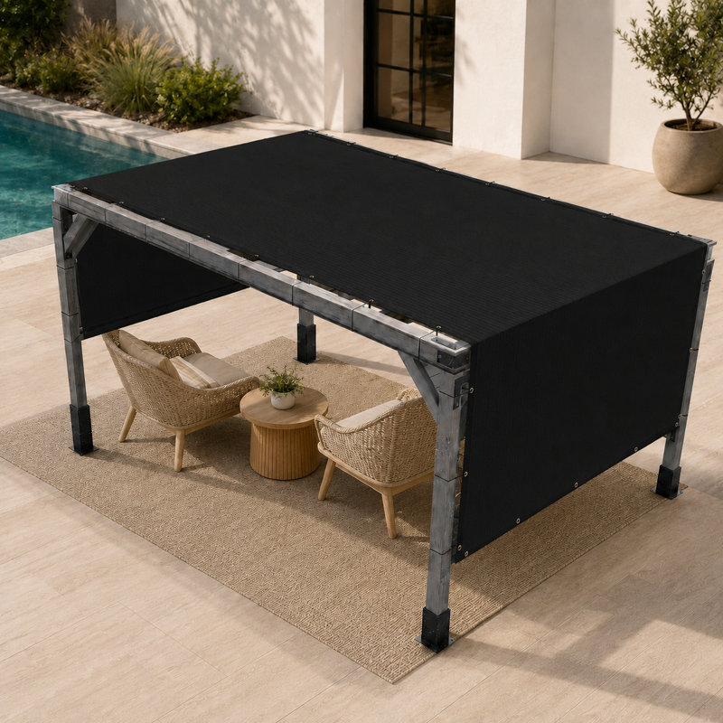 Auvent de remplacement pour abat-jour haute densité Colourtree Pergola, H 120 po x l 192 po x P 0,25 po, Noir