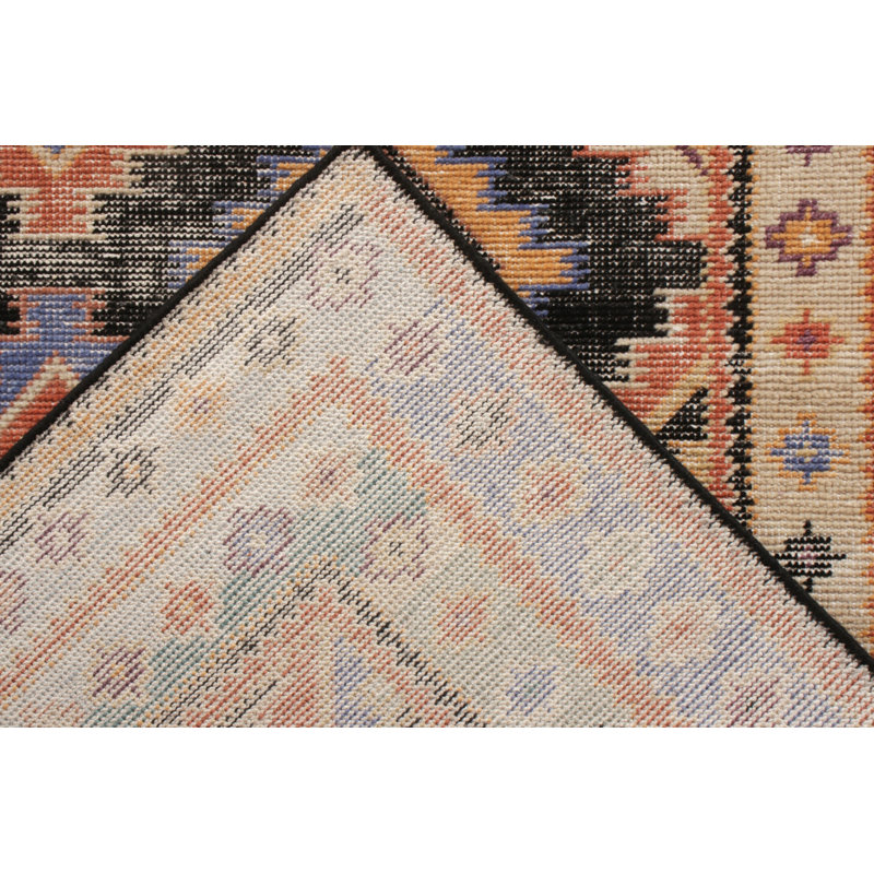 Distressed Homage Hand Knotted Wool Geometric Area Rug, Rectangle 13' x 19'