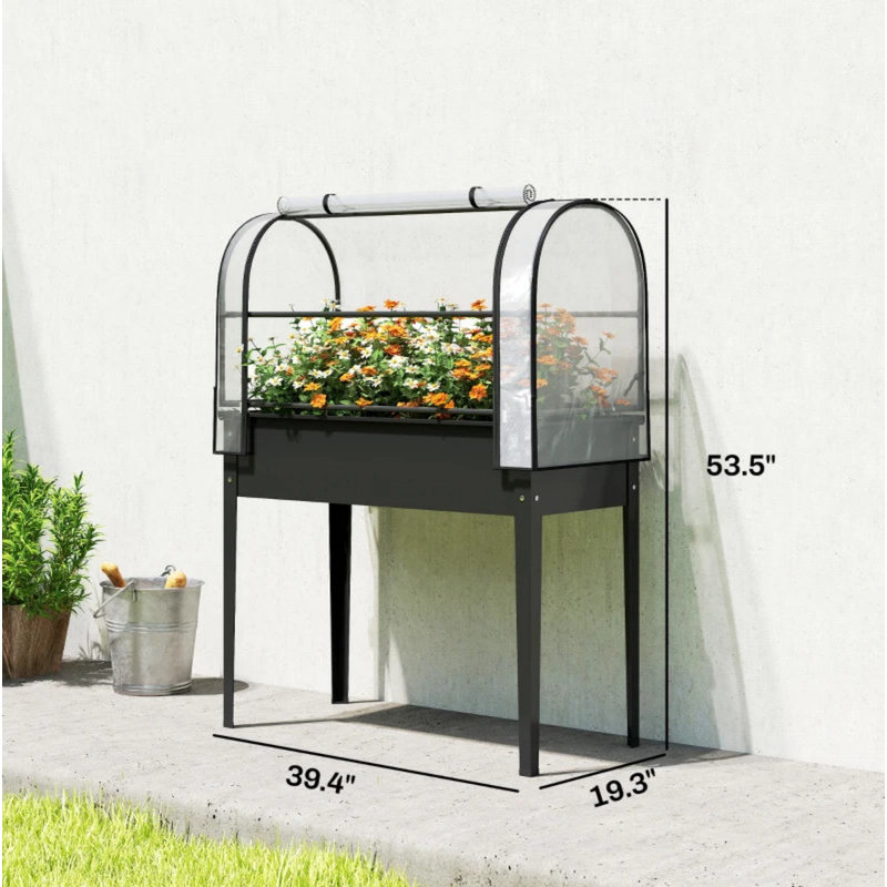 Elevated Plant Boxs,Raised Garden Bed,Flower Boxs, Black, Black