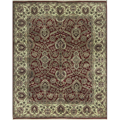 Hand-Knotted High-Quality Red and Gold Area Rug