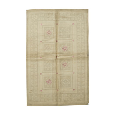 Hand-Knotted High-Quality Beige and Green Area Rug