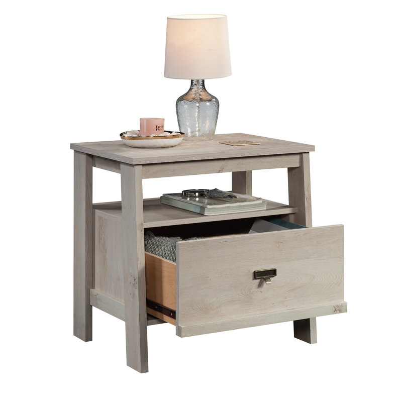 Table de chevet, finition brune