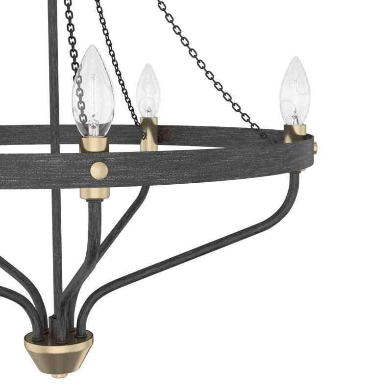 Lustre à 5 lumières Hunter Merlin, Fer rustique
