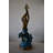 Mermaid W Three Dolphins Fountain Enameled Bronze Statue Size: 34" X 41" X 83"H