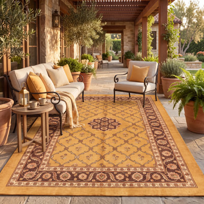 Tapis brésilien traditionnel à motif floral intégral orange, vert et crème, antidérapant, à poils courts, pour l'intérieur et l'extérieur, adapté aux animaux de compagnie, salon, chambre, salle à manger, entrée, couloir, bureau, lavable