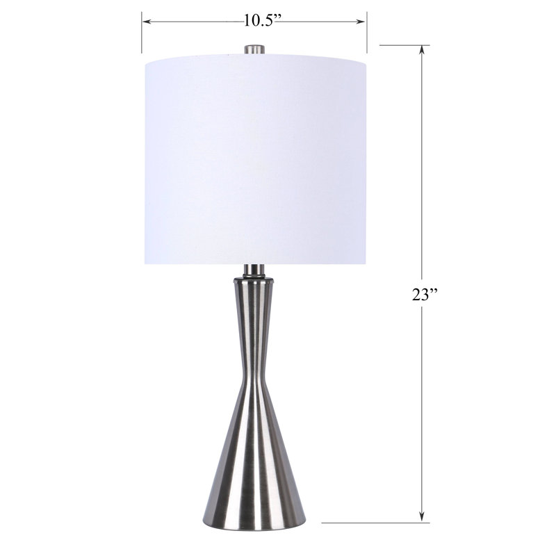 Ogilvie Metal Table Lamp, Brushed Nickel, Textured Gray