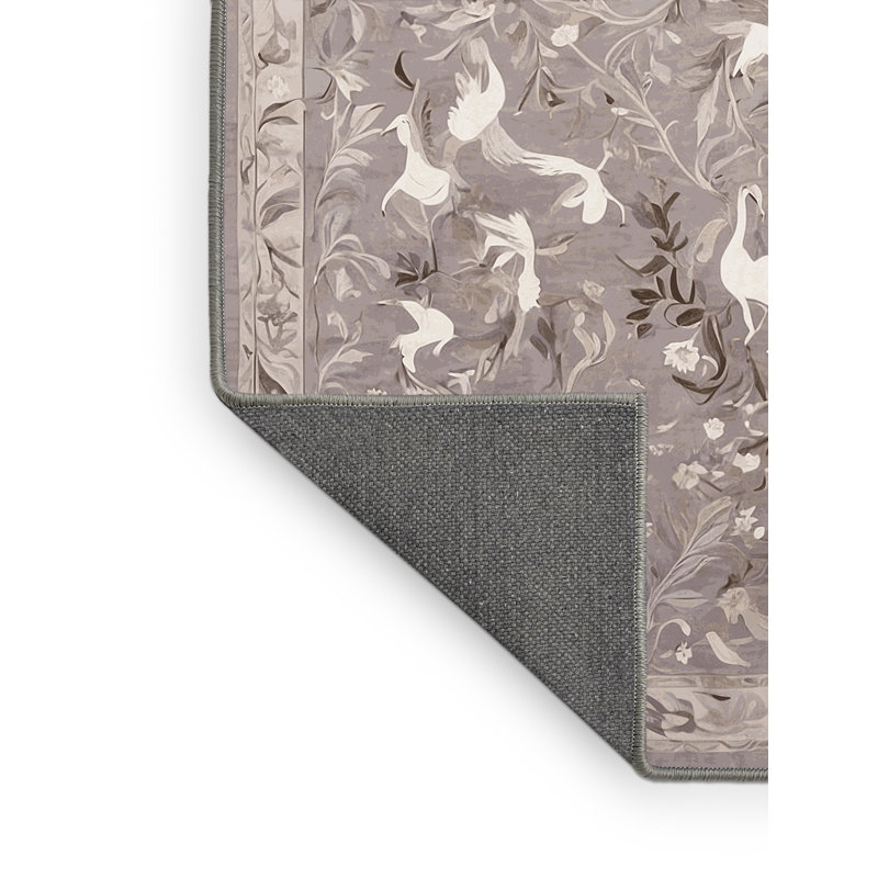 Tapis gris soyeux et moelleux, Rectangle de 5 pi x 8 pi