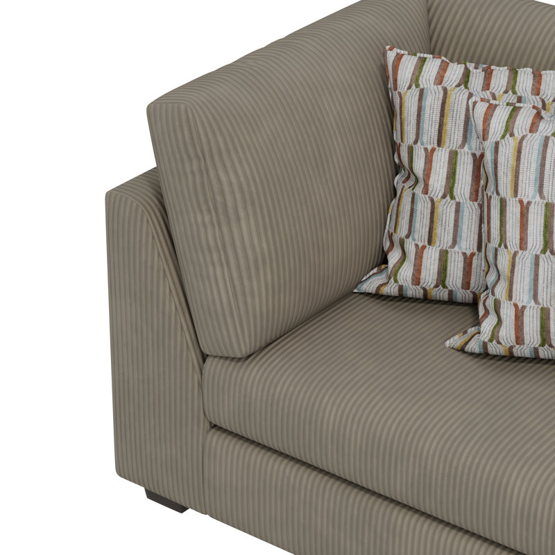 Amiela Upholstered L-Shaped Sectional Right Hand Facing, Brown