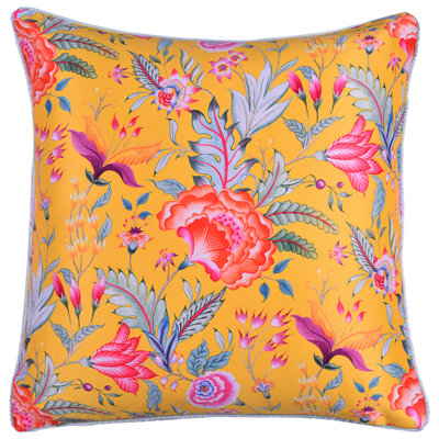 Floral Square Throw Pillow Cover Set 20x20 with Digital Print and Zipper Closure for Christmas Home Decor