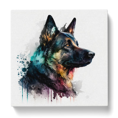German Shepherd Gestural Art - Wrapped Canvas