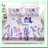Retro Rainbow Butterfly Flower Bedding Set - Vintage Groovy Floral Boho Sheets with Deep Pocket Fitted Sheet & 2 Pillow Cases - Sun Moon Decor-115840918-115840919