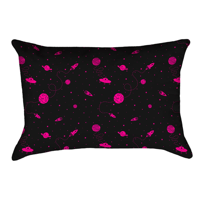 Coussin Katelyn Elizabeth, Noir / Rose, Polyester