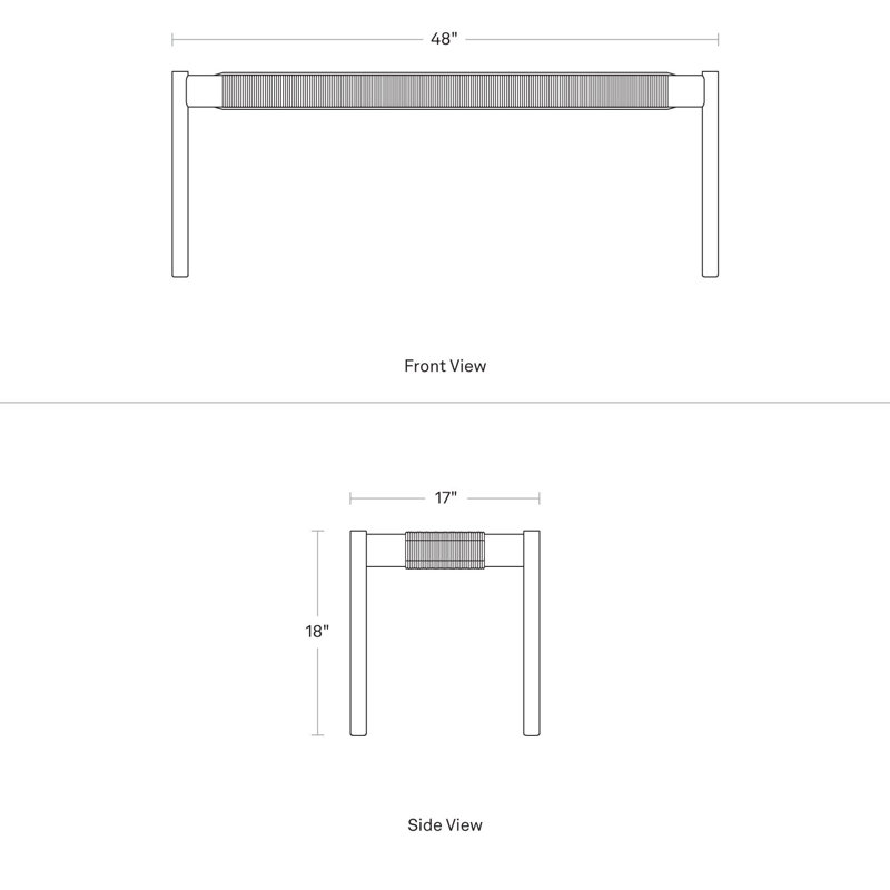 Invitation Bench, 18" H x 48" W x 18" D, White Oak
