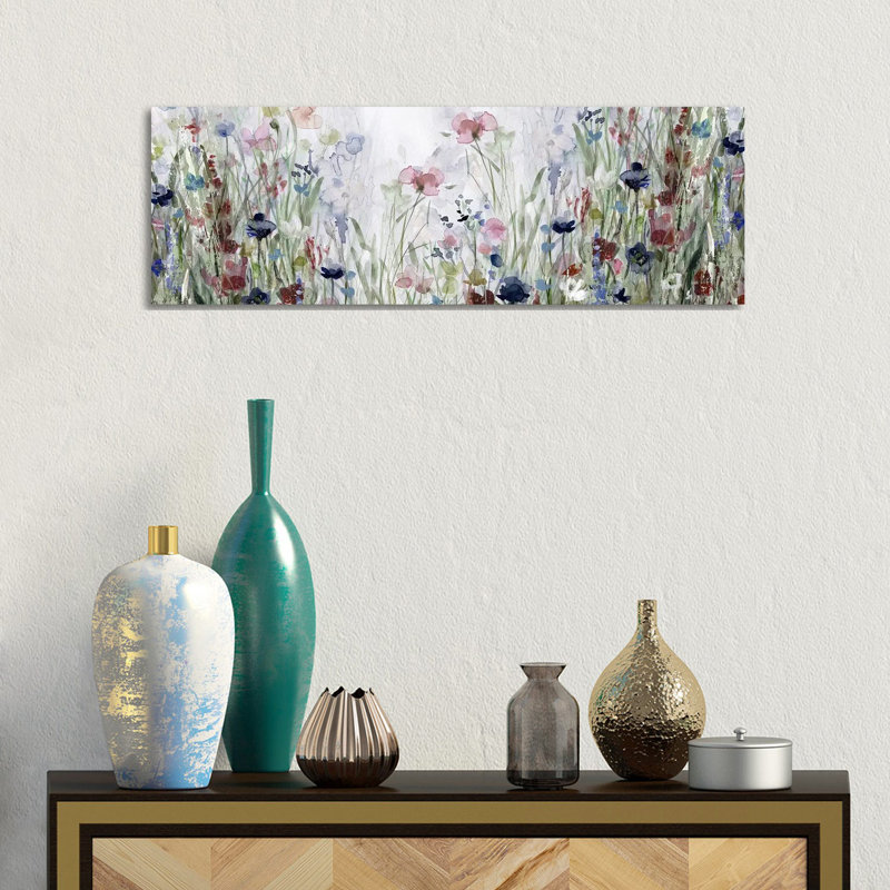 " Wildflower Fields " by Carol Robinson, 12" H x 36" W, Wrapped Canvas
