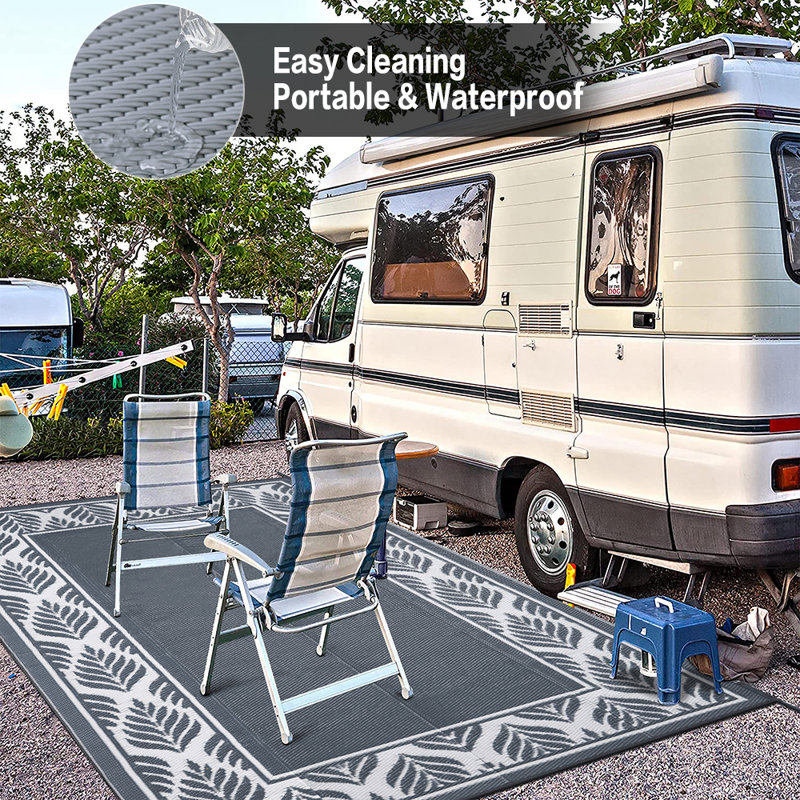 Reversible Outdoor Rug Waterproof Rug, Rectangle 5' x 8'