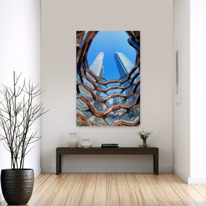 Vue à l'intérieur du vaisseau, New York, État de New York, États-Unis, architecture moderne, art mural, H 60 po x l 40 po