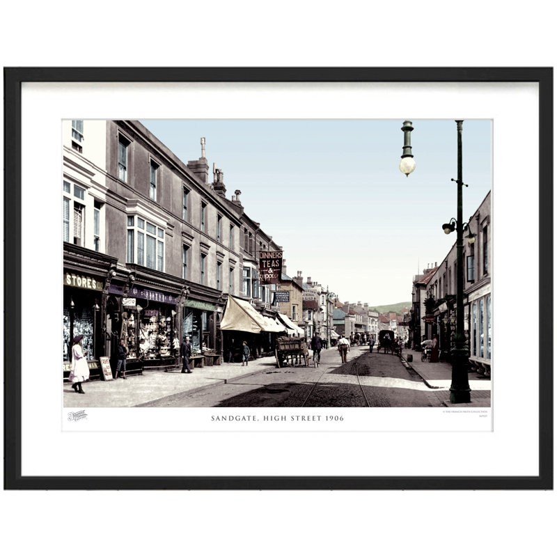 Sandgate, High Street 1906 by Francis Frith - Single Picture Frame Print, 45cm H x 60cm W x 2.3cm D