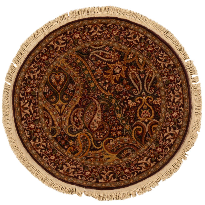 Hand Knotted Wool Area Rug in Aubergine