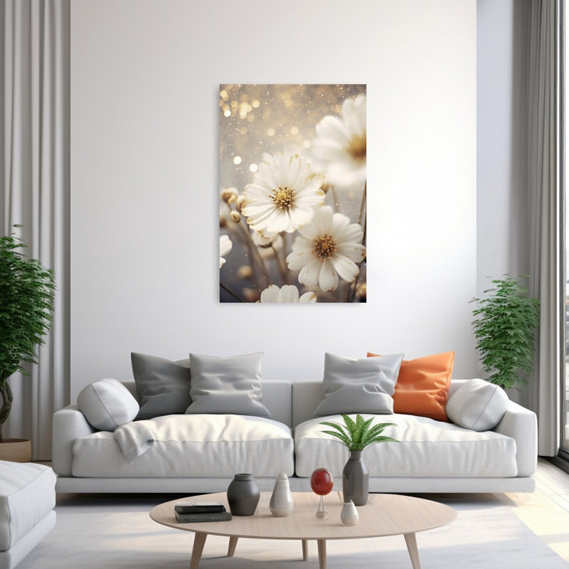 Petals In Starlight Delicate Elegant Ethereal Flower Nature Wall Art Print, 152.4cm H x 101.6cm W