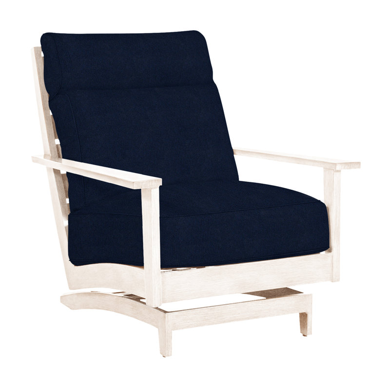 Kennebunkport Patio Lounge Chair with Cushions, Oyster, Natural White, Welt + Standard fill