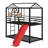 Metal House Bunk Bed With Slide-511170811