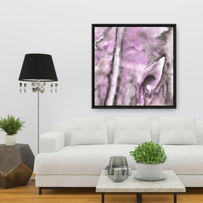 Mauve - Toile abstraite encadrée avec formes pour la décoration intérieure