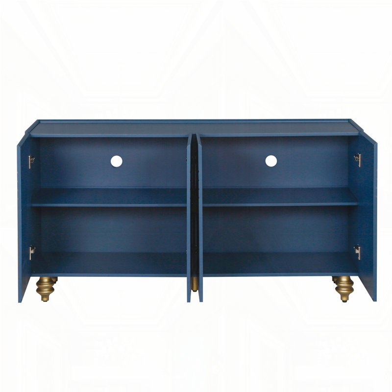 59.8'' Large Storage Cabinet, Navy Blue