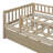 Wood Daybed with Trundle and Fence Guardrails-317973219-317973218