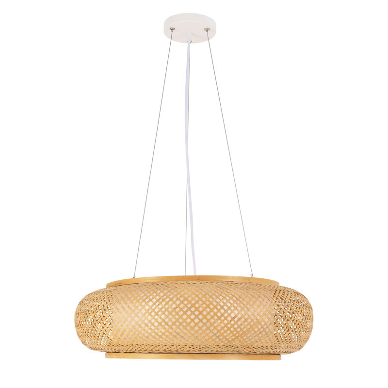 19.65Inch Bamboo Vintage Ceiling  Lighting, 44.02" H x 19.65" W x 19.65" D