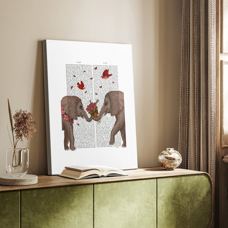Bouquet d'éléphants, portrait - galerie Cavas sur mesure, H 48 po x l 32 po