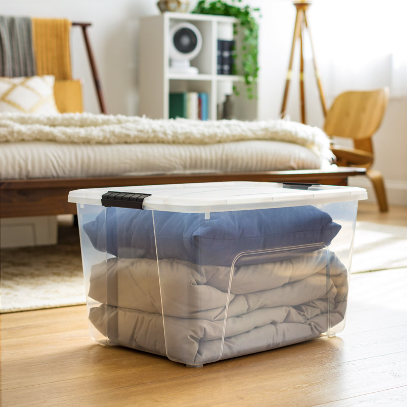 Iris 60 Qt./15 Gal. Plastic Storage Boxes with Latching Lids in Clear  