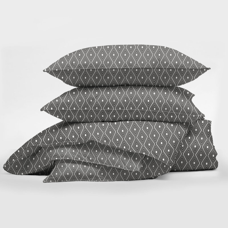 Samuel Diamond Twin Cotton Reversible Duvet Cover Set