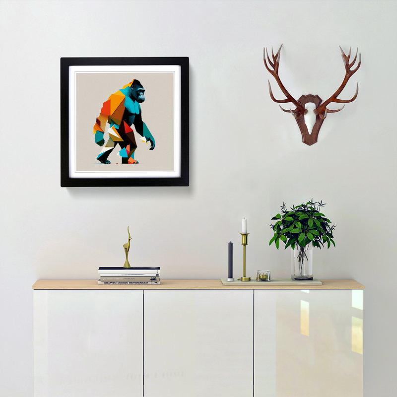 Gorilla Suprematism - Framed Print, Black