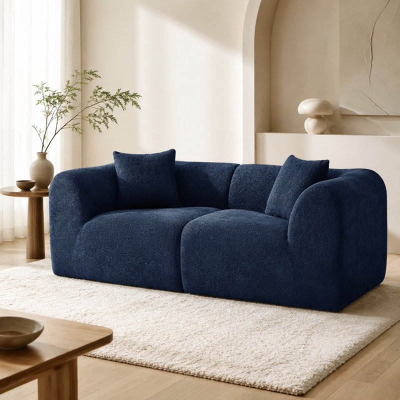 Canapé moderne 2 places, Bleu