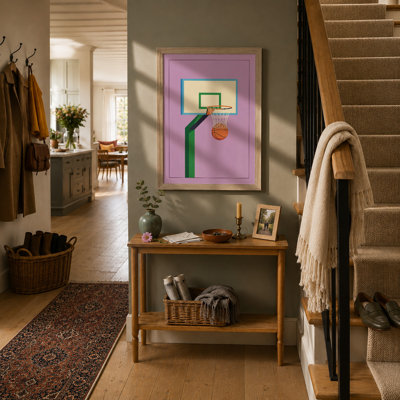 Basketball Hoop Geometry Geometric - Framed Print