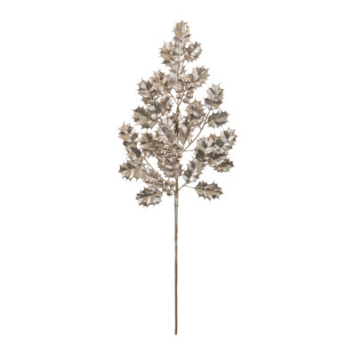 Metallic Holly Leaf Spray (Set of 6)