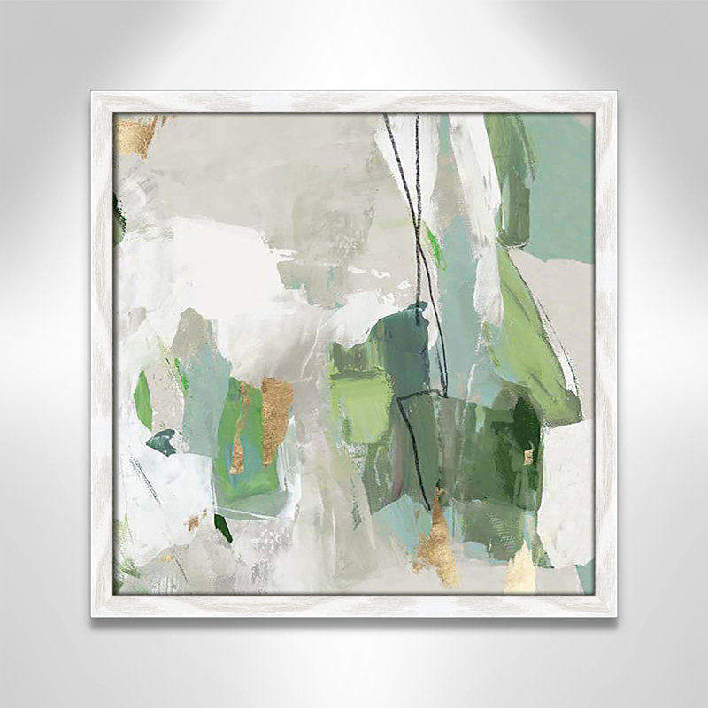 «Enchanted Emerald II» par Tom Reeves, H 17 po x l 17 po x P 0,75 po, Cadre blanc mince