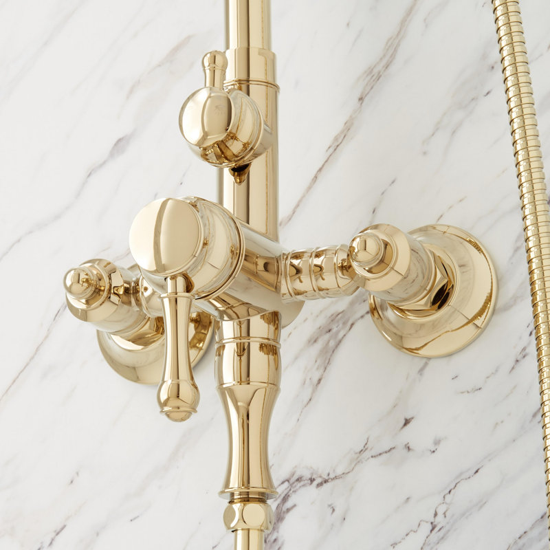 Alliston Pressure Balanced Shower System with Shower Head, Hand Shower - Rough In Included, Polished Brass