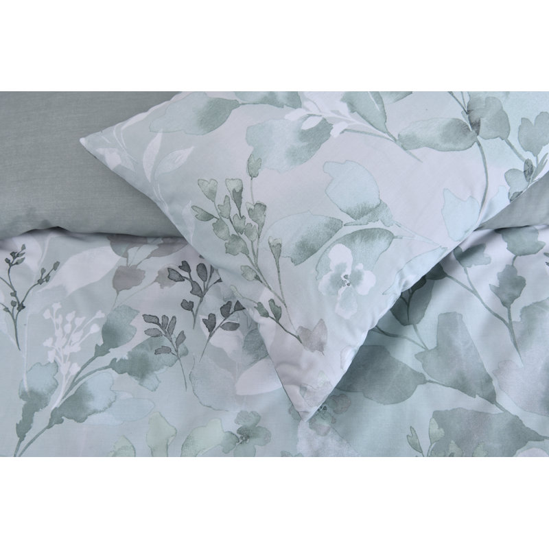 Quiles Polyester Floral Duvet Cover Set with Pillowcases Included, Kingsize - 2 Standard Pillowcases, Green