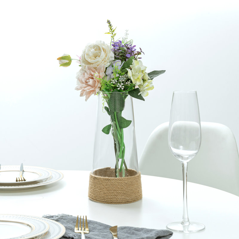 Table Rope Base Glass Decorative Flower Vase
