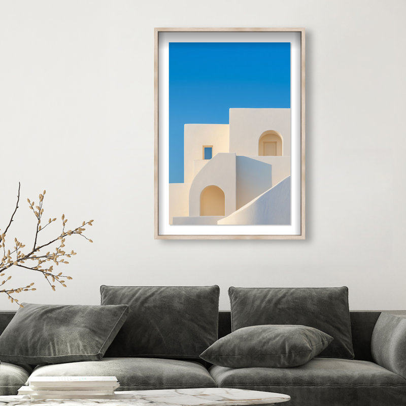 Island Minimalism Print by Oliver Gal, 46.5"H x 31.5"W, Natural Oak Shadowbox
