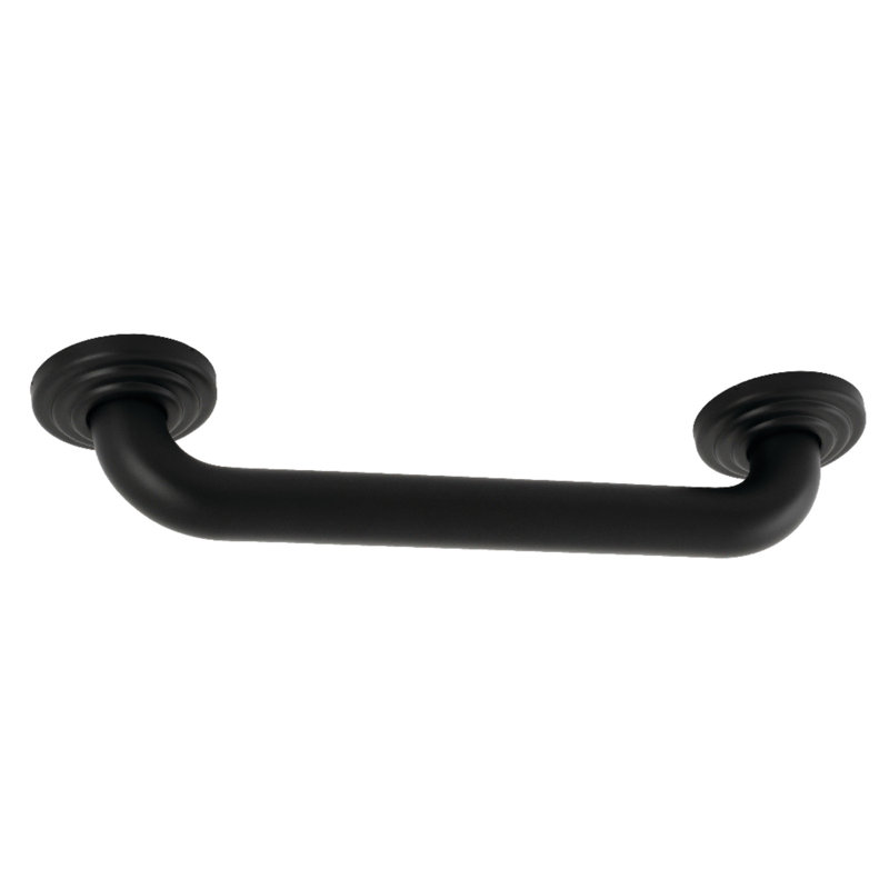 Kingston Brass Restoration 1-1/4 Inch O.D Grab Bar, 12" W, Matte Black