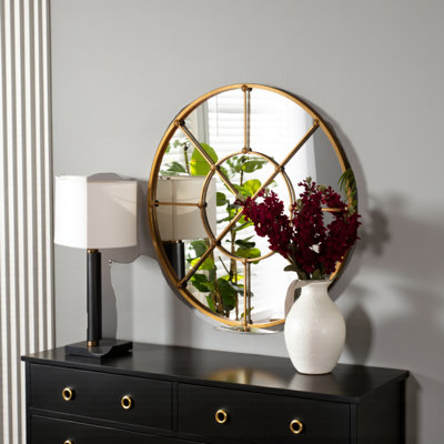 Davaun Metal Round Wall Mirror
