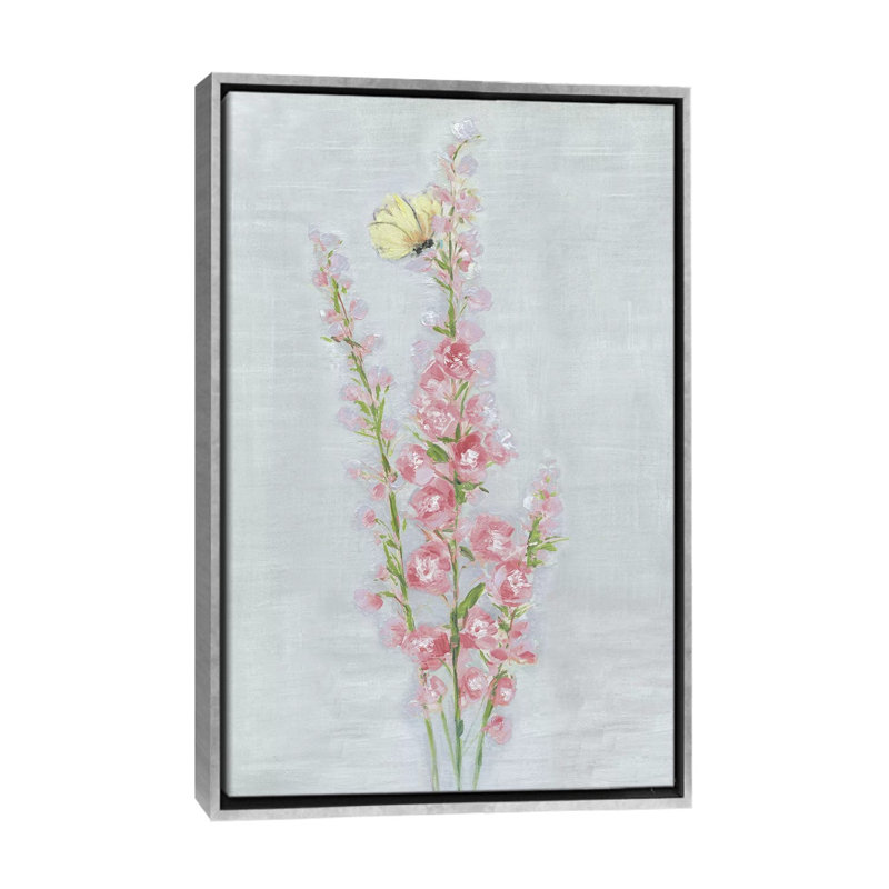 Foxglove Garden I par Sally Swatland - reproduction d'art, Pas de tapis, H 40 po x l 26 po x P 1,5 po, Silver Framed