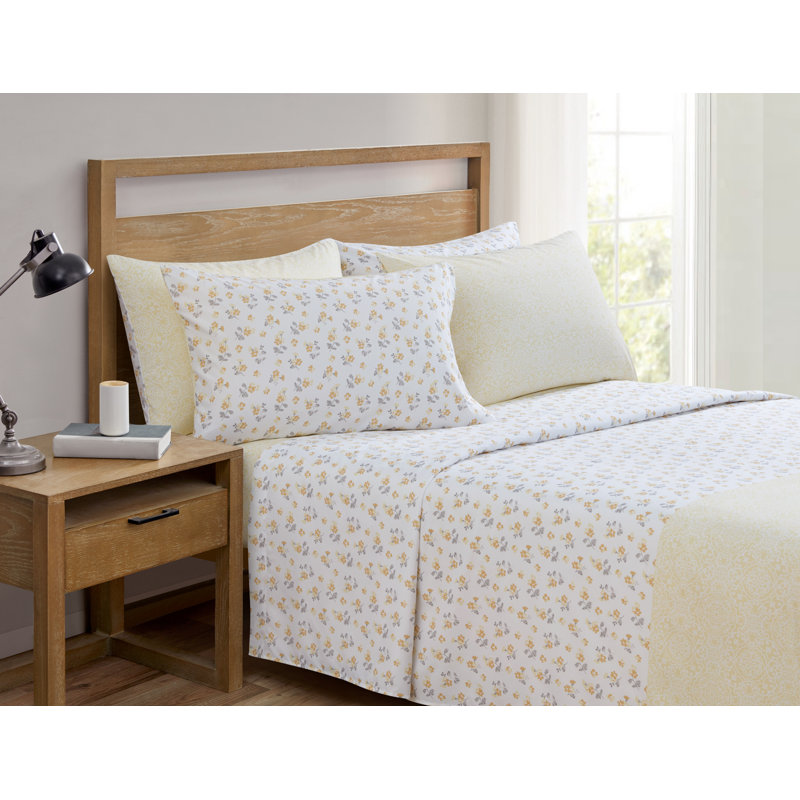 Dainty Floral Yellow Sheet Set, Queen Sheet Set + 4 Additional pieces