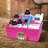 Little Giant DuraTote Plastic Box Organizer w/2 Compartments & Grip Handle, Pink-119971693