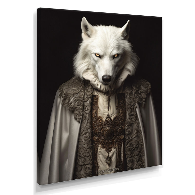 Loup blanc, sagesse de la grâce noble - loup, art mural, Toile tendue, H 20 po x l 12 po x P 1 po