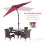 Le parasol de patio rouge avec DEL solaire, inclinable et manivelle, rehausse l'ambiance de la piscine, la fonction d'éclairage à DEL 9 pi x 7 pi, embellit la piscine de jardin,