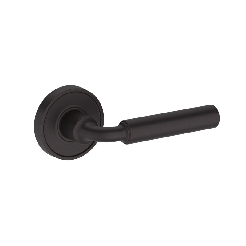 La Conner Half Dummy Lever with Recessed Round Rose in Lifetime (PVD) Polished Nickel, Venetian Bronze