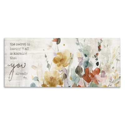«Secret to Knowing All Motivational Expression Abstract Flowers» par Carol Robinson - Peinture